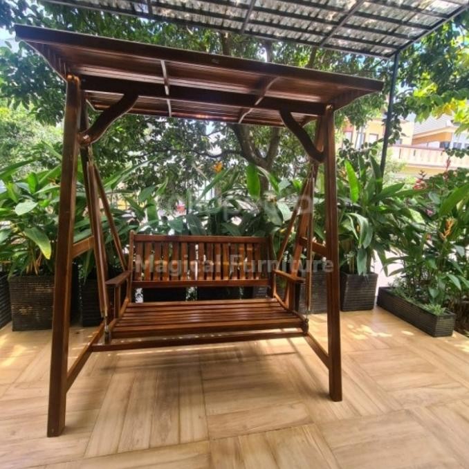 Ayunan Kayu Jati 3 dudukan best seller sudah finishing
