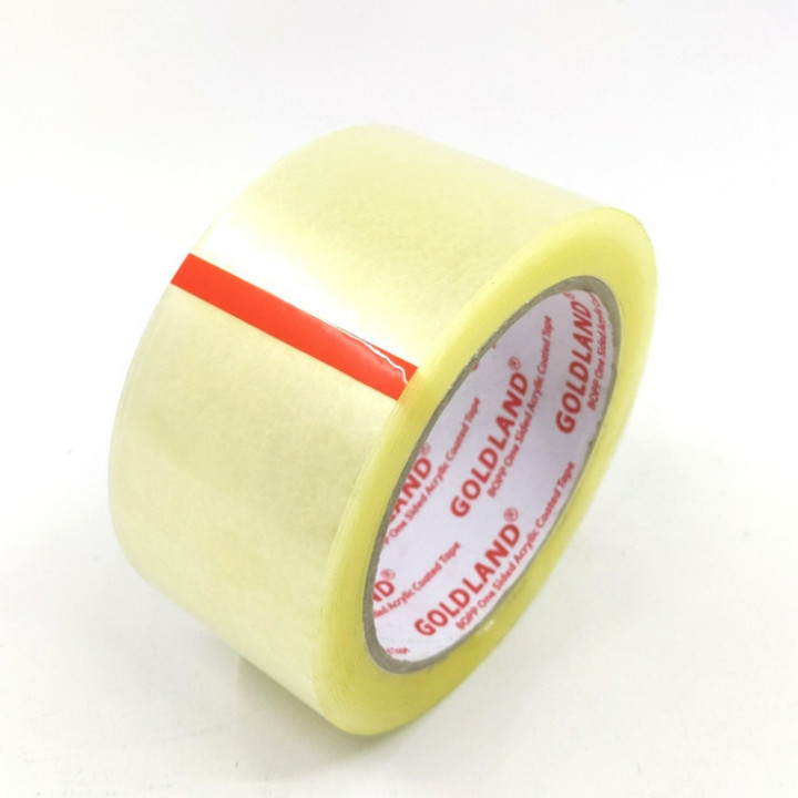 

Lakban /Selotip /tape bening /transparant GOLDLAND 48x mm x 90 yard - Cokelat