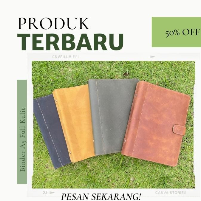 

Cover binder leather A5 kulit sapi asli