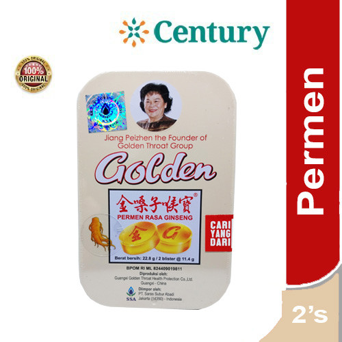 

Golden Permen Rasa Ginseng Isi 2 Blister 12 Tab / Permen Pelega Tenggorokan / Makanan Ringan/ radang tenggorokan