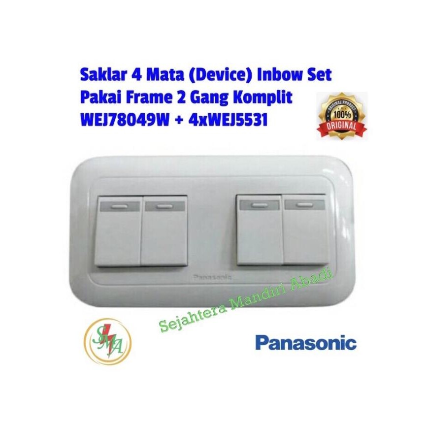Sale Saklar 4 Gang Panasonic 4 Mata 4 Device 4 Tombol Putih Inbow Wide Wej