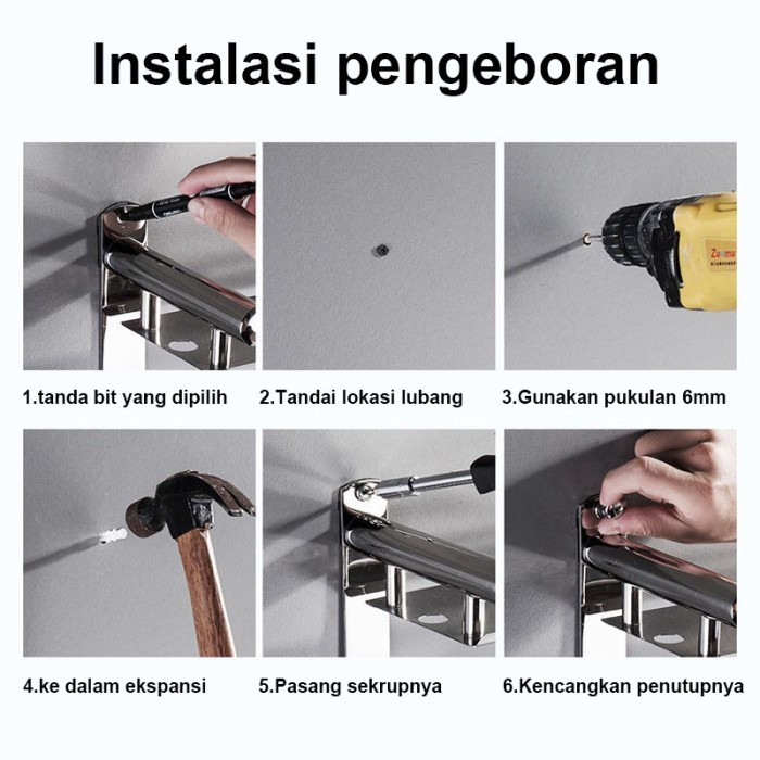 Rak Sabun Kamar Mandi Stainless Rak Dinding Wc Tempel Gantung