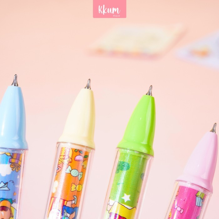 

1Pcs Pulpen Mekanik Black Gel Pen 0.5Mm Crayon Shinchan