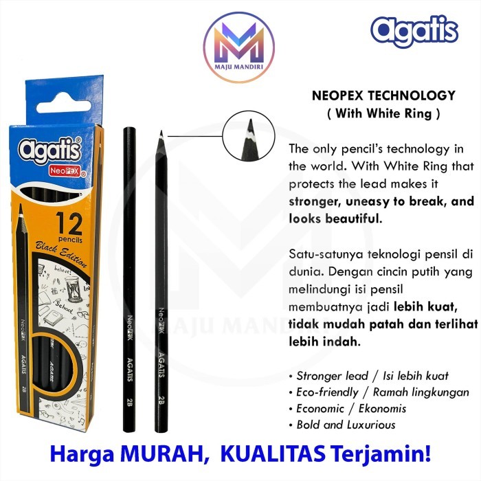 

Pensil Kayu Agatis Neopex Black Edition 2B / Wood Pencil Hitam