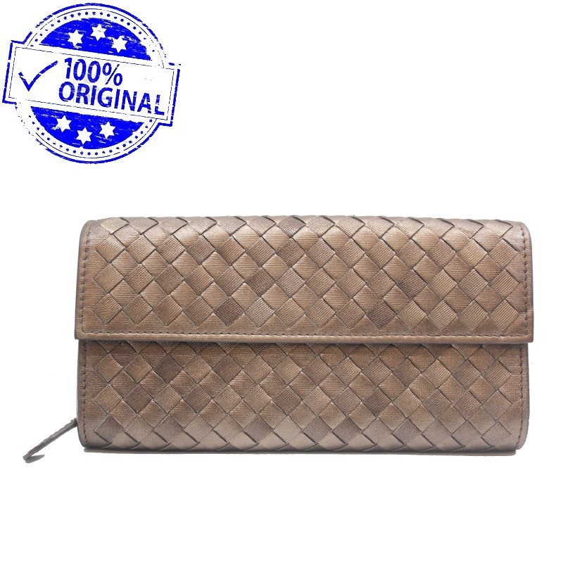 Preloved Bottega Veneta Intrecciato Bronze Long Bifold Flap Wallet