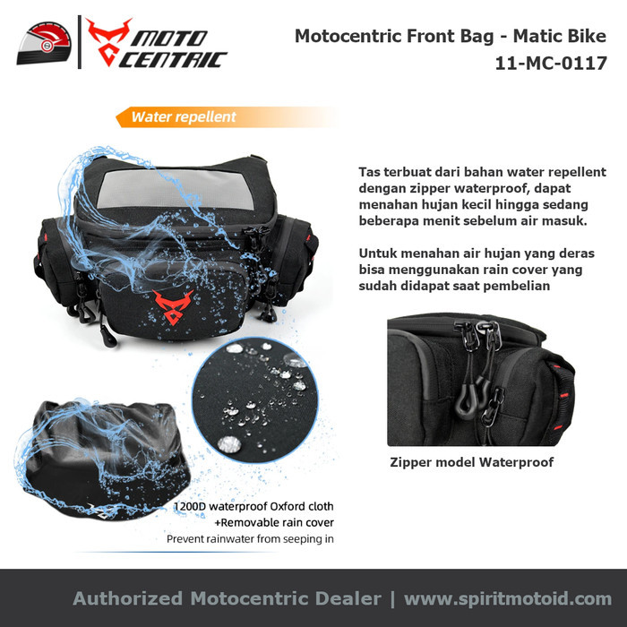 Motocentric Front Bag With Phone Holder Tas Stang Depan Motor Matic