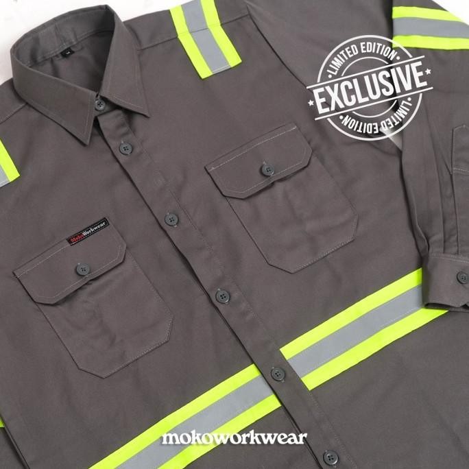 Wearpack Baju Safety Abu Tua Hi Vis Mokoworkwear Reflector Standart 3M