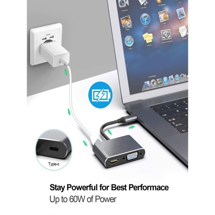 Kabel Usb C Ke Vga Konverter Macok Pro 13 To