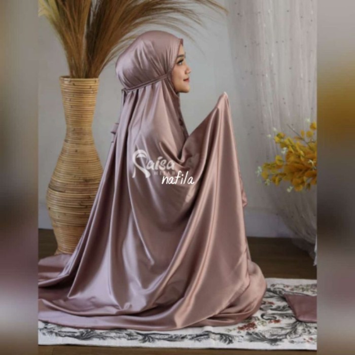 Minajshop Mukena Satin Silk Premium Polos Bahan Satin Silky Hight Quality Ori