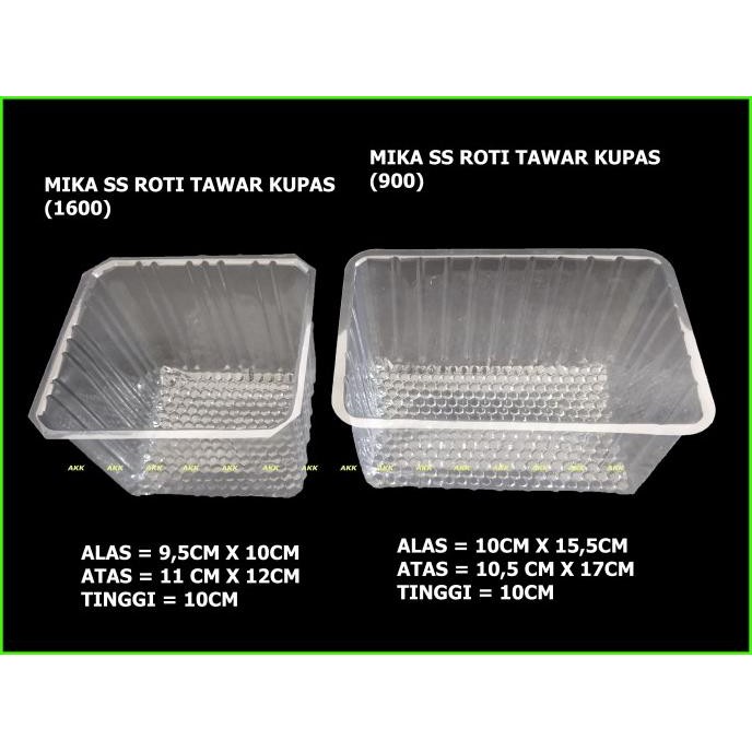 Terbaru (50 Pcs) Mika Ss Roti Tawar - Mika Roti Tawar Kupas Persegi Panjang Neo
