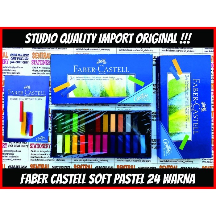 

JUAL Faber Castell 24 Soft Pastels Goldfaber Studio Quality Crayon Lunak