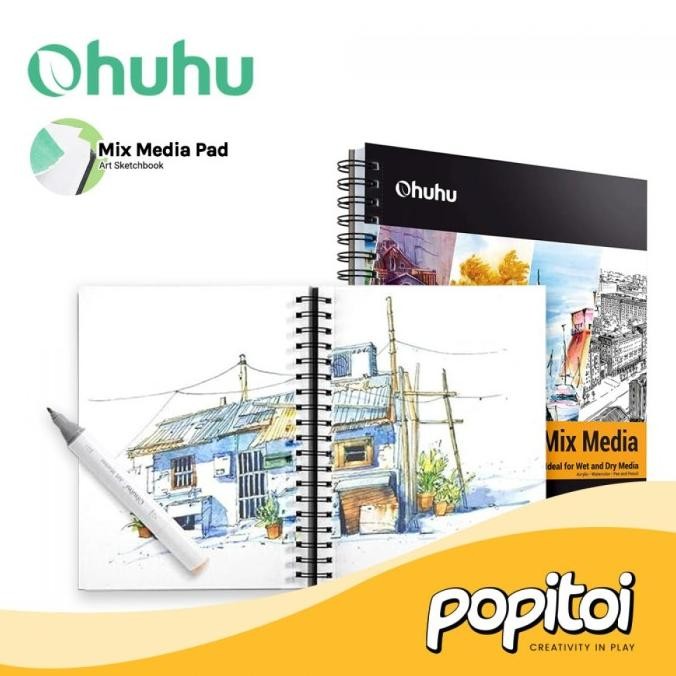 

JUAL OHUHU Mix Media Pad Sketchbook Buku Gambar Notebook Sketsa