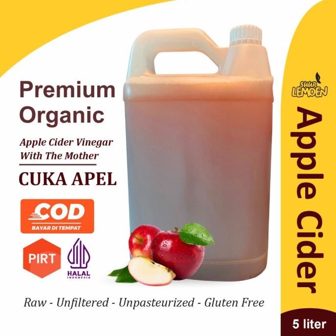 

Suur Lemoen Cuka Apel 5 Liter - Apple Cider Vinegar Curah CUKA APEL Organik With The Mother