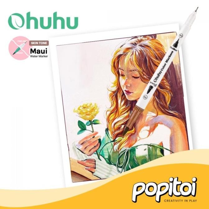 

HOT PROMO OHUHU Maui Skin Tone 36 Colors Pens (Brush & Fineliner) Water Based Wa
