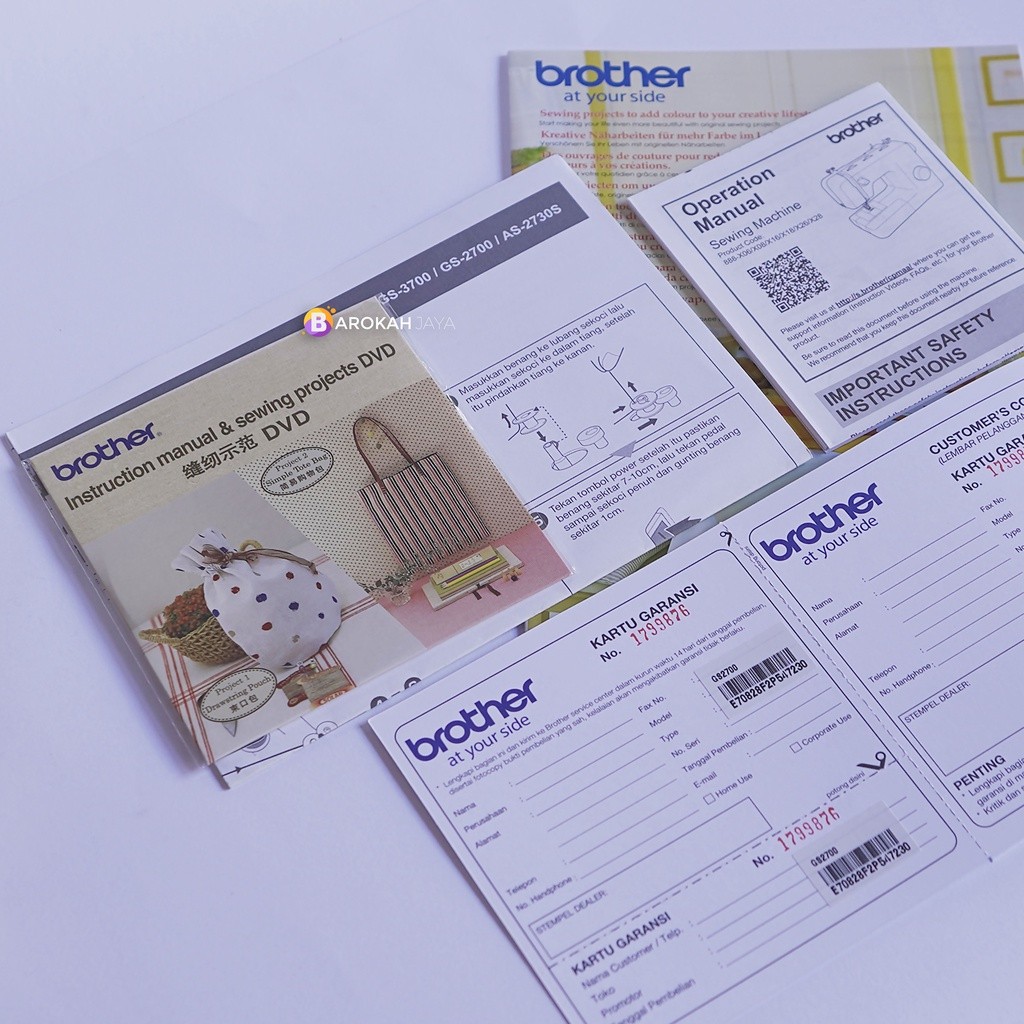 Brother Mesin Jahit Portable GS 2700 / GS2700 - 27 Pola Jahit - 51 watt