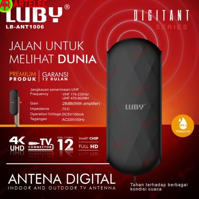 ANTENA DIGITAL LUBY LB-ANT-1006 INDOOR OUTDOOR ANTENA TV DIGITAL TERBAIK