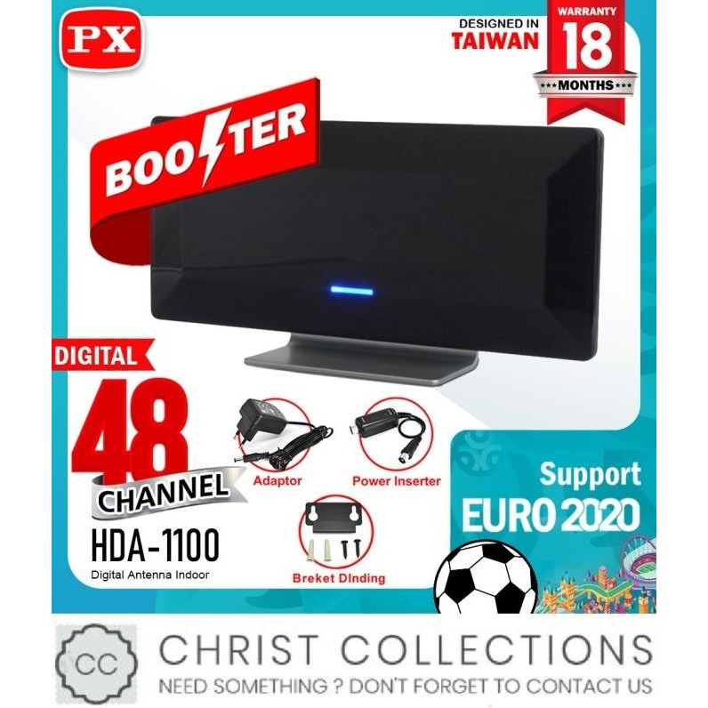 PX ANTENA TV DIGITAL & ANALOG BOOSTER INDOOR + KABEL HDA-1100 TERBAIK