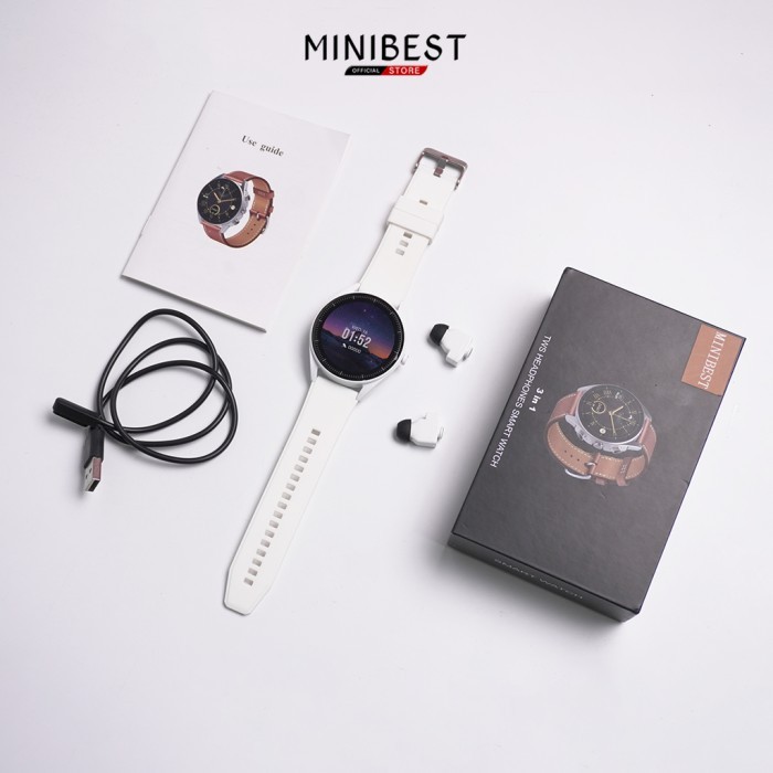 MINIBEST Smartwatch TWS Bluetooth F26 Clasic Edition Earphone Nirkabel