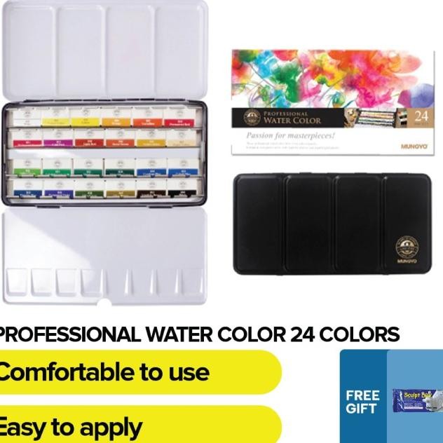 

Mungyo Profeional Watercolor Pan Et Half Ize 24 Color Et