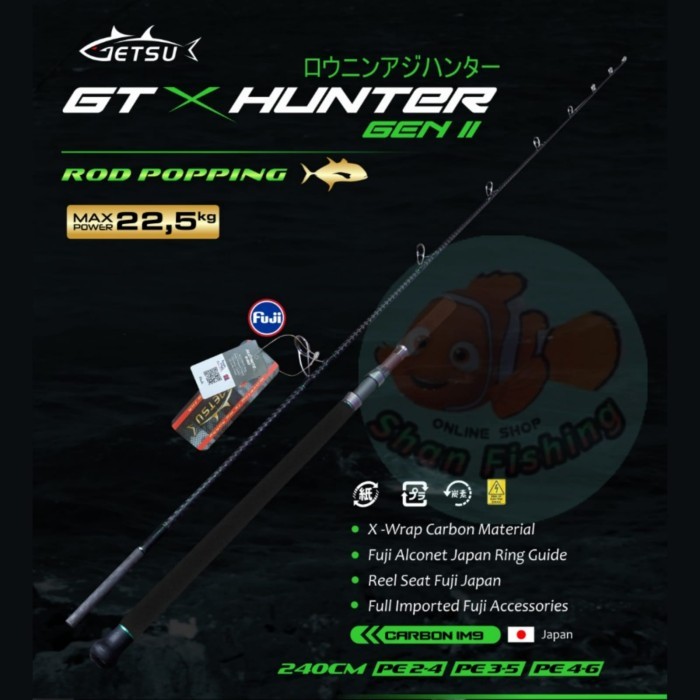Joran Popping Getsu Gt X Hunter Gen Ii 802 (Packing Pipa Pvc)