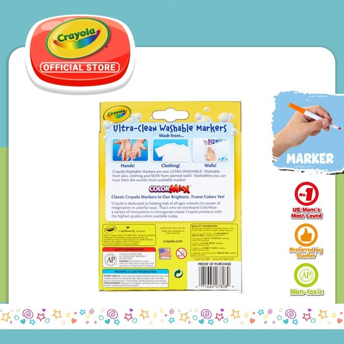 

SALE TERLARIS SPIDOL WARNA CRAYOLA 8 CT CLASSIC BROAD LINE MARKERS U.C WASHABLE READYY