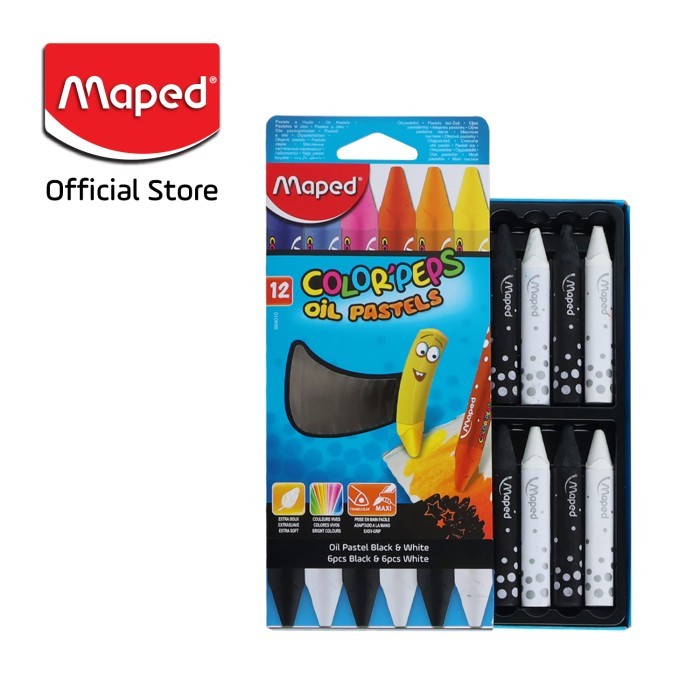 

SALE TERLARIS MAPED CRAYON / KRAYON OIL PASTEL WARNA HITAM & PUTIH ISI 12 PCS READYY