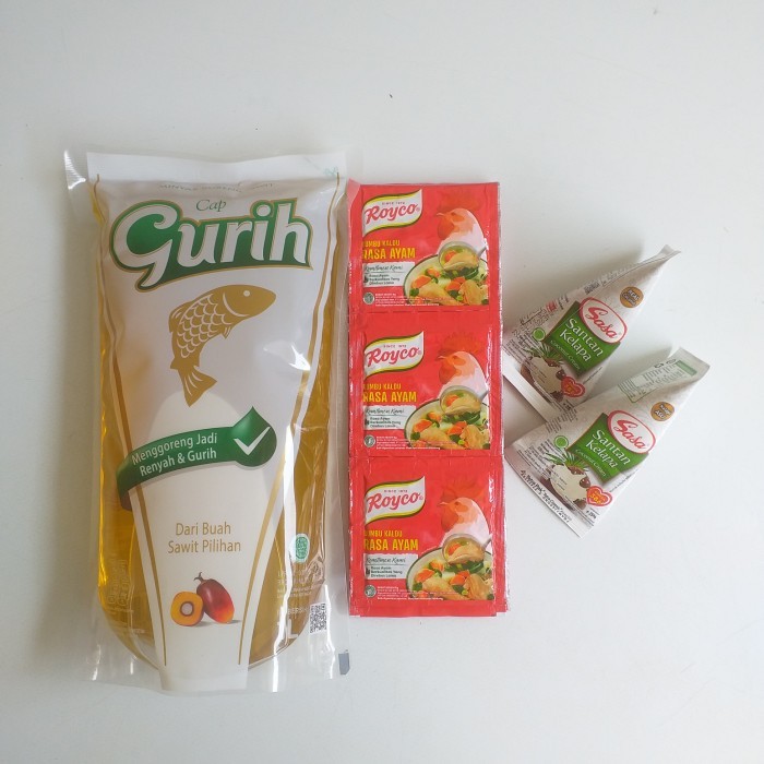 

Paket Sembako Minyak Dan Bumbu - Minyak 1 L + Santan + Royco