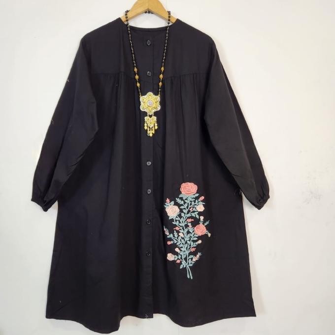 Tunik Jumbo Ld 130 Cm Model Bordir Bunga Kekinian