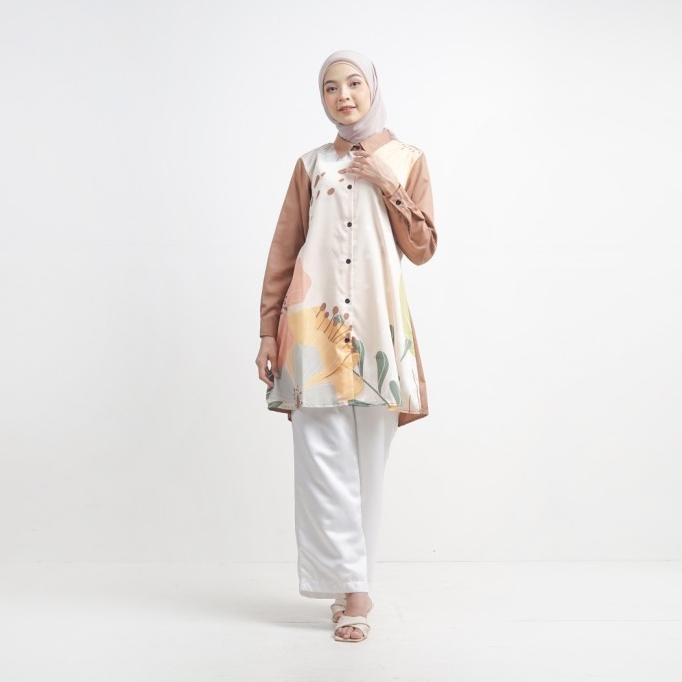 Baju Tunik wanita Printing Toyobo Motif Nadira / SM617