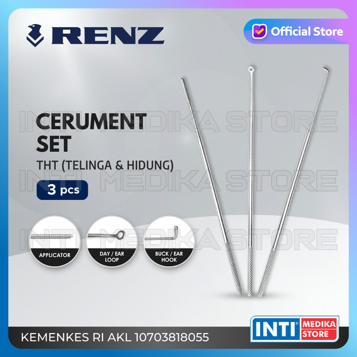 RENZ - Cerument Set Alat Medis Sendok Serumen THT Instrument