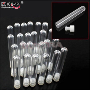 

LabTestKit 10 Pcs 12x100mm Clear Plastic Test Tubes With White Caps Stoppers Test Tube School Office Chemistry Laboratory Supplies Brand New