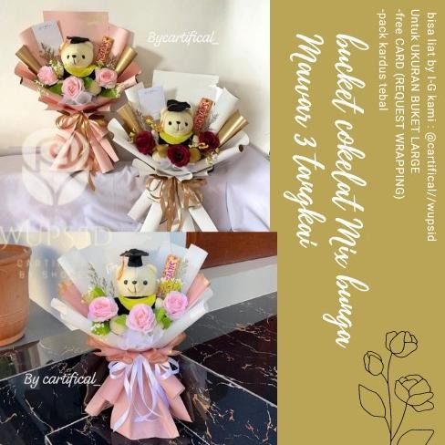 

Bucket Coklat Bunga Valentine,Wisuda Dll