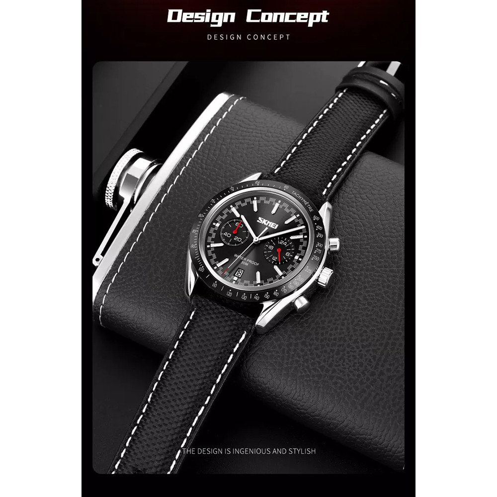 [MURAH] SKMEI Jam Tangan Analog Tachymeter Waterproof - 9292