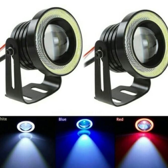 Lampu Led Foglamp Mobil LIVINA Projector Angel Eyes 89mm