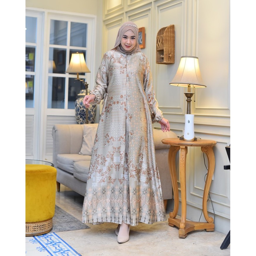 Murah Gamis Sutra Import // Gamis Motif Terbaru // Gamis Silk Busui Non COD
