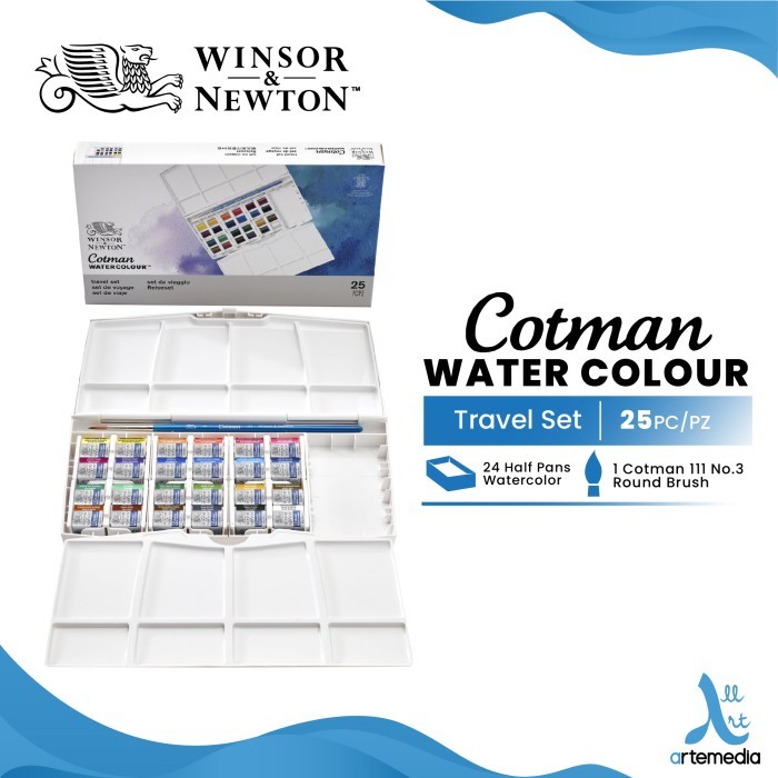 

TERBARU Cat Air Winsor & Newton Cotman Watercolor 24 Half Pan Travel Set