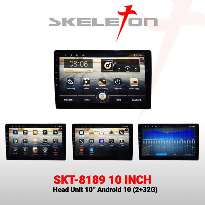 Head Unit Double DIN Android SKELETON 7/9/10 INCI