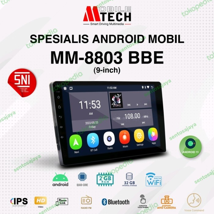 Head Unit Android 9 Inch MTECH MM-8803 Ram 2GB+32GB
