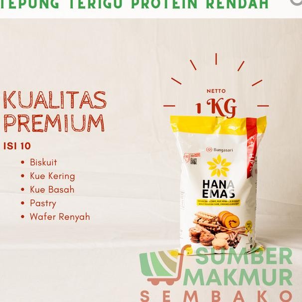 

Tepung Teru Protein Rendah Hana Ema 1 G Gojegrab