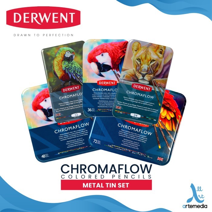 

MURAH Pensil Warna Derwent Chromaflow Pencil Color Set Metal Tin