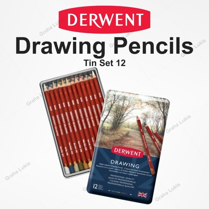 

HOT SALE Derwent Drawing tin set 12