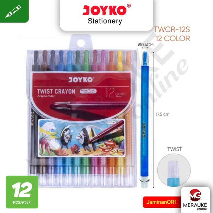 

HOT SALE JOYKO Crayon Putar 12 Warna TWCR-12S