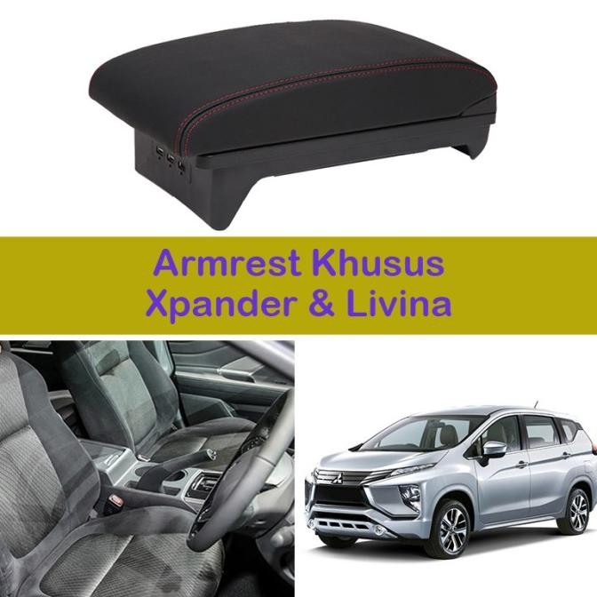 Sliding Armrest Xpander All New Livina Console Box Mobil 3 USB Port