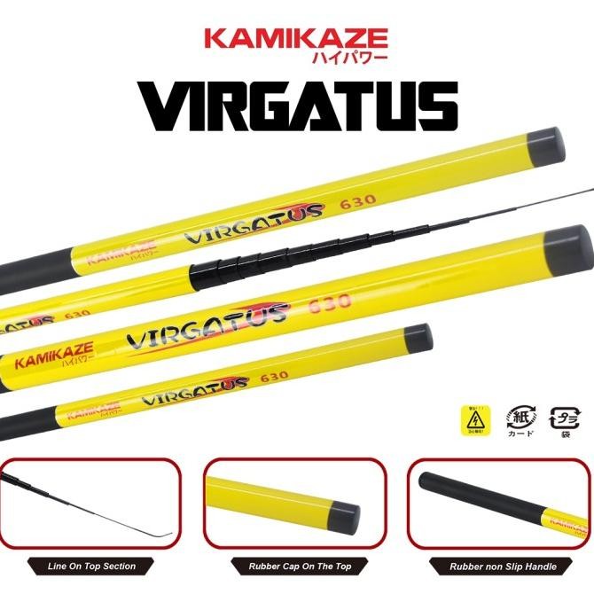 KAMIKAZE Joran Tegek VIRGATUS 240CM - 720CM Carbon Ruas pendek Tersedia