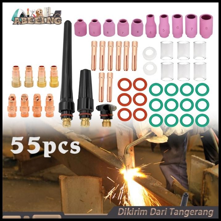 Isi 55 Tig Argon Welding Torch Gas Lens Keramik Collet Body Wp17 18 26