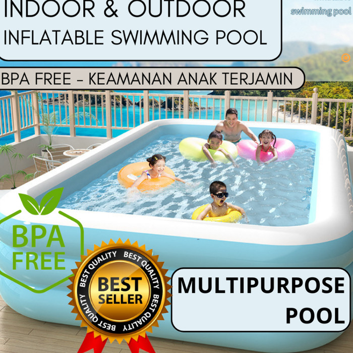 TERBARU KOLAM RENANG KARET ANAK/DEWASA JUMBO KOLAM POMPA TIUP INFLATABLE POOL PROMO