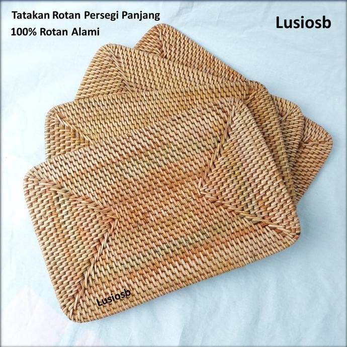 LUSIOSB TATAKAN PIRING ROTAN PERSEGI PANJANG / RATTAN PLACEMAT