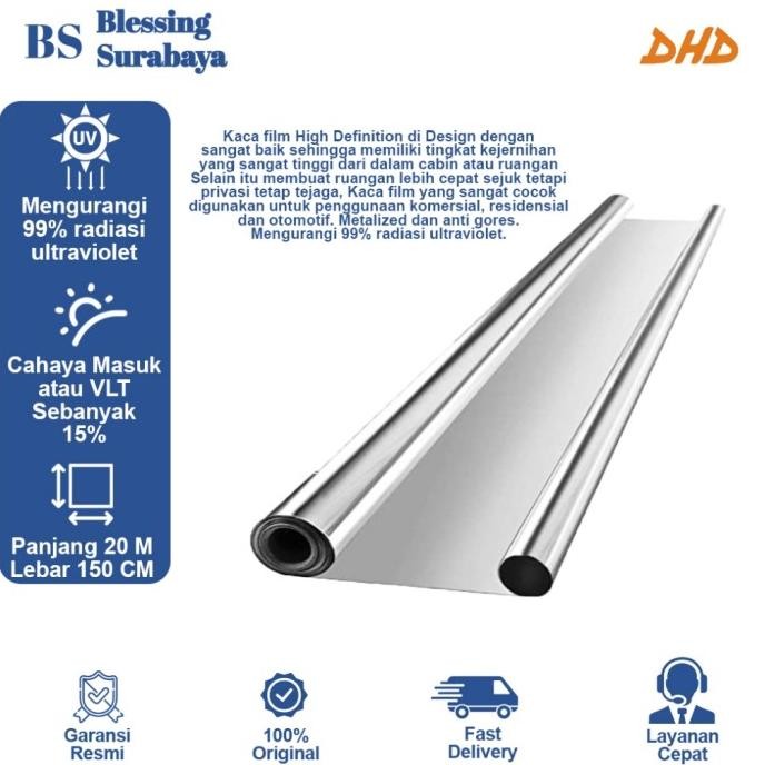 * Kaca Film Dhd Roll Warna Silver