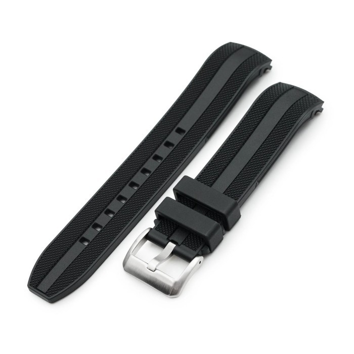 20mm Strap-X Pro SPX1C Rubber Strap Hitam Black for SEIKO 62MAS 63MAS