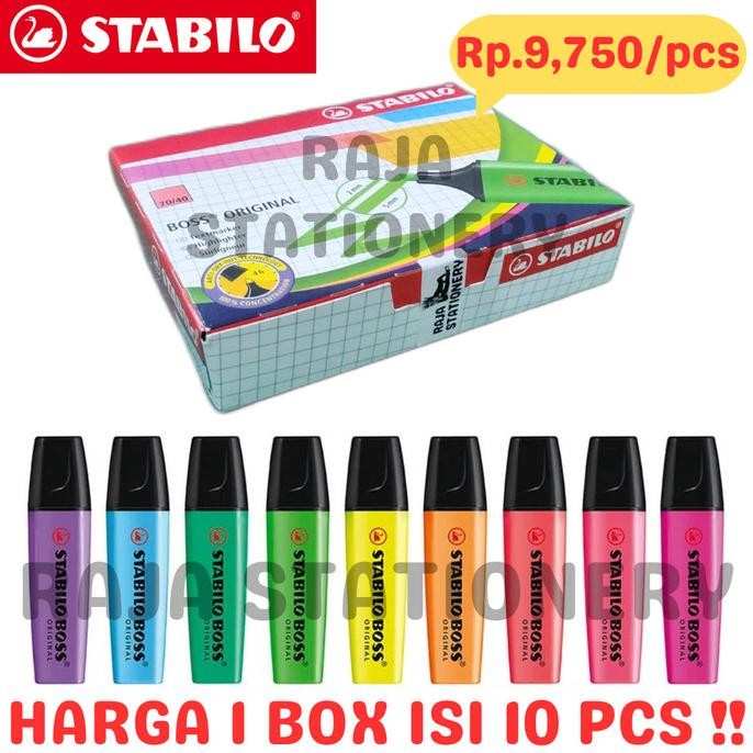 

STABILO BOSS ORIGINAL HIGHLIGHTER NEON PASTEL STABILO WARNA [10PCS]